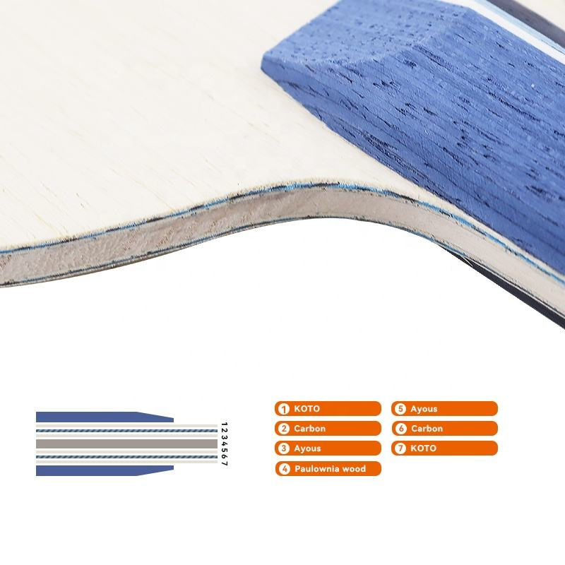 1PCS 블루 탄소 섬유 탁구 블레이드 7겹 공격형 핑 - Tennis Racket 리뷰 및 가격